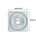 Boss Level 2 Inch Square Lazy Susan Turntable Bearings, 5 Pack Galvanized Steel Swivel Plates, 50mm square swivel base.