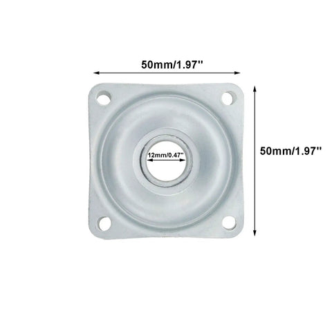 Boss Level 2 Inch Square Lazy Susan Turntable Bearings, 5 Pack Galvanized Steel Swivel Plates, 50mm square swivel base.