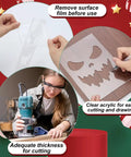 Hands removing film from clear acrylic template and using it for woodworking with router. Grab These Eight Clear Acrylic Router Templates Halloween Pumpkin Face Woodworking Stencils Straight Up Killer Tracing Jigs Durable Diy Craft Patterns To Make Your Creepiest Carvings Yet.