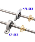 Kick Your 3D Printer Up A Notch With This Premium T8 Lead Screw Kit Featuring Two 1000mm X 2mm Pitch Rods, Dual KFL08 Flange And KP08 Pillow Block Bearings Plus A Smooth 5x8 Coupler For Epic Z Axis Precision And Reliability Anytime. T8 lead screw kit with 1000mm rods, KFL and KP bearings, and 5x8 coupler