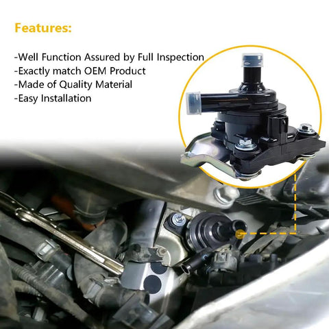 Electric Inverter Coolant Pump Water Pump With Bracket For 2004 To 2009 Toyota Prius Hybrid installed under the hood.