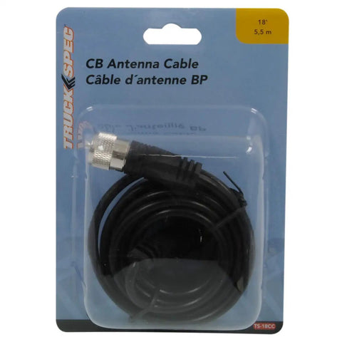 18 Foot RG58AU Coax Cable With Molded PL259 Connectors For CB Ham And Two Way Radios Moisture Protected Antenna Cable