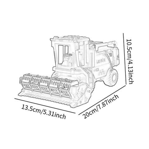 Durable Combine Harvester Toy For Kids And Boys Farm Tractor With Realistic Farmer Model Car Design In Orange, size 20cm x 13.5cm x 10.5cm