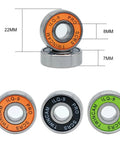 Eight Pack ILQ-11 Bearings 8x22x7mm For Longboard Inline Skate Wheel Replacement Set Green Color
