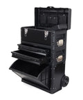 Rollin Tool Storage Chest For Garage And Shop Large Stackable Upright Trolley Toolbox With Removable Tray Mobile On Wheels Tool Organizer