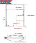 ME-LM110S two-post car lift front view by Katool, 11,000 lb capacity, 220V