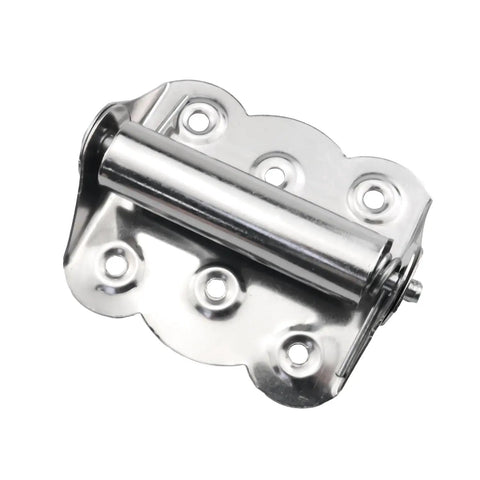 Auto Reset Spring Butterfly Hinges, Stainless Steel, 2.7x2.4 Inch, Flat Sand Finish, visible with screw holes and smooth finish