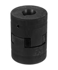 Heavy Duty Flexible L Jaw Coupling Set With Crush Proof Rubber Spider Insert For Smooth Shaft Alignment And Shock Absorption On Trucks And Shop Gear, Close-up view of black rubber spider insert.