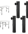 Heavy Duty Folding Table Leg Extenders Four Pack Adjustable Table Risers Built Like A Tank To Level Up Your Setup Durable Carbon Steel for rectangular and round tables.
