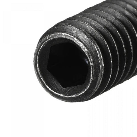 Close-up of Ball Point Set Screws 5 Pack M6 x 16mm High Carbon Steel Spring Hex Socket for CNC and furniture applications.