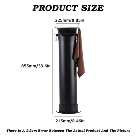 Ridiculously Slick Vertical Espresso Knock Box For Coffee Pucks And Grounds, Spill Safe Design keeps counter pristine, matte black size dimensions.