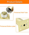 Top Tier Adjustable Aluminum Furniture Legs Sweet Gold Finish thickness details showing wall tube and bottom plate features.