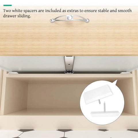 Heavy Duty 14 Inch Drawer Slides Set, Six Pack Center Mount, Bottom Mount And Undermount Options, Three Quarter Extension Rails For Dresser Cabinet And Furniture Upgrade with white spacers