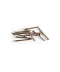Heavy Duty Carbon Steel Screw Nails With Sleek Pewter Finish For Securing Aluminum Floor Transition Strips On Wood Subfloors Easy Drive And Bulletproof Hold One Pound Pack scattered on a white background.