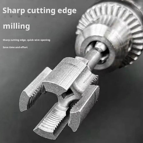 Close-up of Heavy Duty 4-in-1 Water Pipe Threader Kit head, showcasing sharp edges for quick and precise pipe cutting.