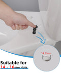 Universal Toilet Seat Hinges With Expanding Rubber Top Nuts and Stainless Steel Gaskets for Blind Hole Mounting shown being installed.