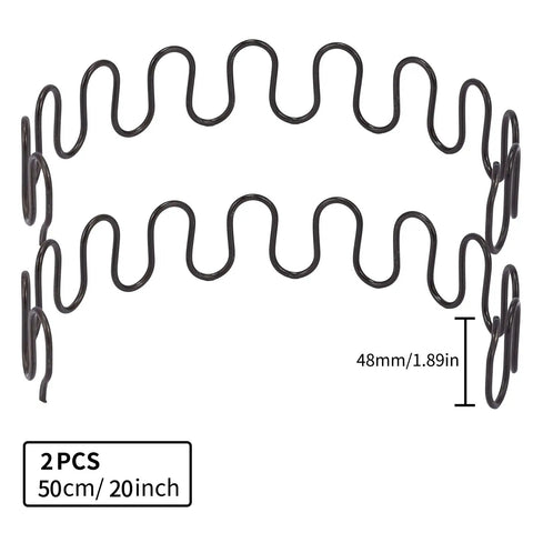 20 Inch Sofa Replacement Springs With 8 Heavy Duty S Clips And A Durable Back Bend Design For Quick Furniture Repair showing two carbon steel springs.