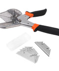 Pro Grade Miter Shear Cutting Tool With 10 Stainless Steel Blades for wood and PVC pipe decor, adjustable angles for clean cuts