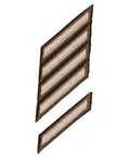 Straight Up Official Issue Long Service Stripe For Army Green Service Uniform Male Enlisted Soldiers Regulation Compliant Honorable Service Sew On Patch Size Large on white background.