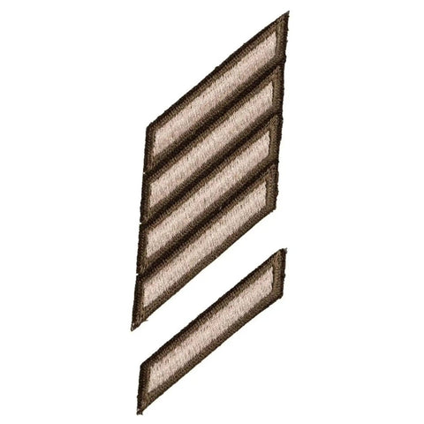 Straight Up Official Issue Long Service Stripe For Army Green Service Uniform Male Enlisted Soldiers Regulation Compliant Honorable Service Sew On Patch Size Large on white background.