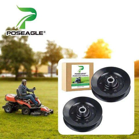 2 Pack Idler Pulley Replacement For Craftsman LT2000 T110 R110 Lawn Mower 756-04325 Replaces MTD Troy-Bilt Cub Cadet Rotary 14326 Durable Heavy Duty Wheel Easy Install Perfect Fit For Deck Drive Belt Tension, two black steel pulleys