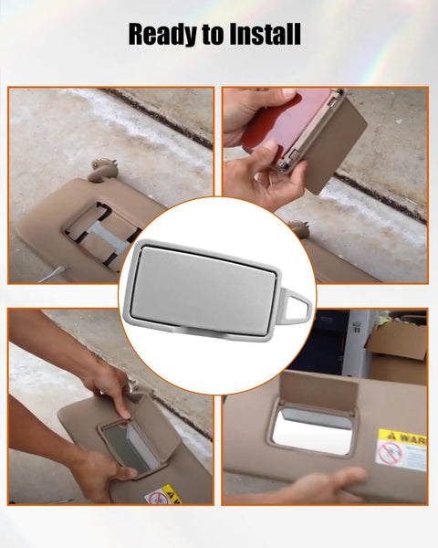 Installation of Left Front Sun Visor Vanity Mirror Cover for Mercedes Benz GLE GLC C E S Class 2012 2020 Replacement Grey Makeover Mirror Cap