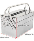Metal Cantilever Tool Box With Five Trays And Three Layer Folding Design In Stainless Steel For Auto Maintenance Organizer