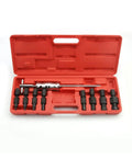Nine Piece Heavy Duty Inner Bearing Sliding Hammer Puller Tool Kit Has Smart Drawer Storage Fits Mechanics And Car Guys Who Love Keeping It Clean While Ripping Out Stubborn Parts To Keep The Ride Running Like a Dream Every Day. red case