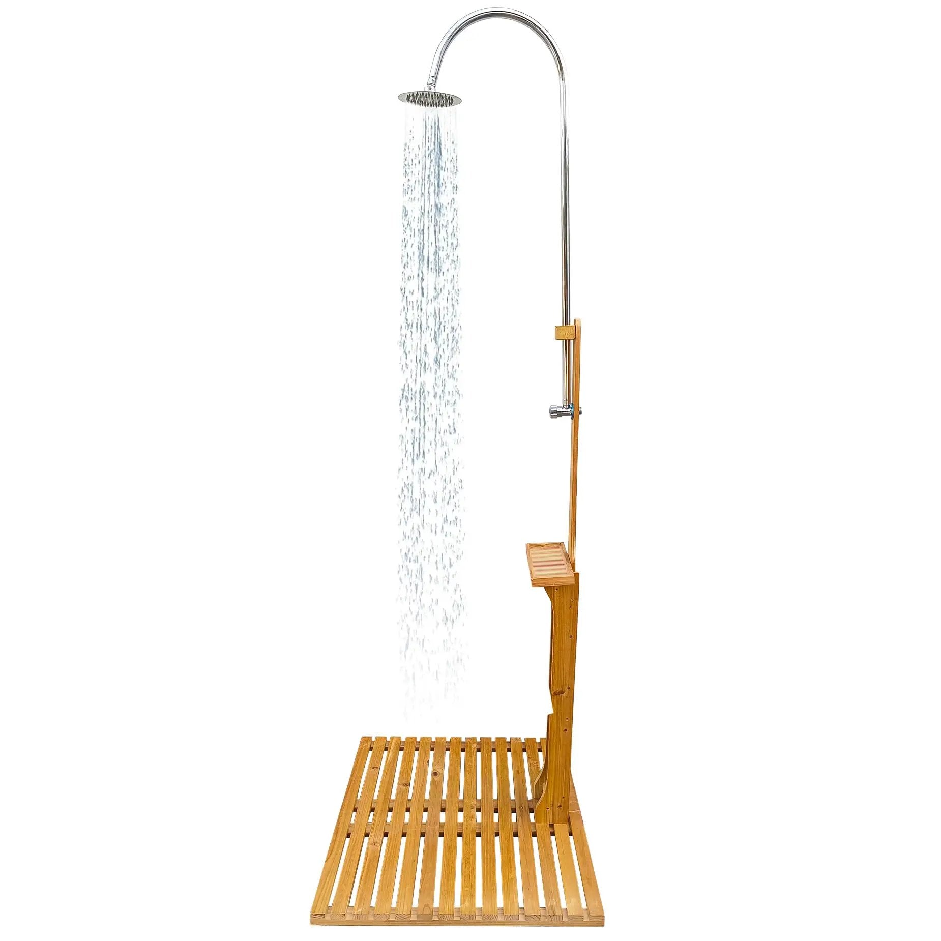 Portable Wood Outdoor Shower Kit | Easy Setup Outdoor Fun