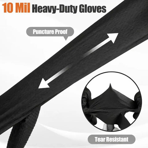 Heavy Duty Black Nitrile Mechanic Gloves 10 Mil Extra Large 100 Count for Tough Auto Work tear resistance demonstration