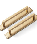 2 Pack 5 Inch Center To Center Champagne Bronze Cabinet Handles With Backplates, ergonomic design, durable zinc alloy