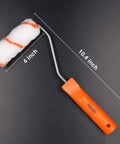 Kickass 4 Inch Paint Rollers Set Of 10 Featuring Heavy Duty Chrome Handles And Ultra Plush Microfiber Covers Quick Change Setup For Ridiculously Smooth Wall Painting Jobs - 4-inch roller with orange handle.