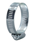 Close-up of a galvanized carbon steel adjustable clamp from the All In One Hose Clamp Kit 49 Pcs Adjustable Clamps 13 To 44 mm set.