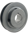 3.95 Inch OD Cast Iron V Belt Pulley With One Groove For A AX B BX 4L 5L Belts Bore And Shaft One And One Eighth Inch Keyseat One Quarter