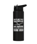 Dope Soaring Sailplane Pilot Water Bottle For Glider Enthusiasts black insulated stainless steel