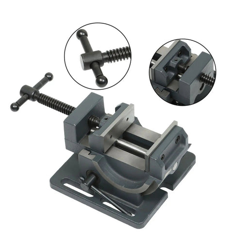 Badass 3 Inch Cradle Style Bench Vice Featuring A Slick Tilting Jaw And Adjustable Angle Pivot For Heavy Duty Workshop Grinding And Metal Fabrication Projects close-up view of adjustable jaw and mount