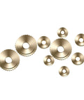 Brass Clock Hand Nut Set 9-Piece For Grandfather Clocks And Movements With Knurled Serrated Edge Fits 5mm 6mm And 10mm Dial Hands