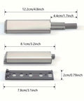 Magnetic Latches 4 Or 10 Pack 304 Stainless Steel Cabinet Hardware dimensions and components display