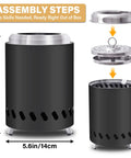 Smokeless Tabletop Fire Pit For Outdoor Use Portable Mini Stove With Carry Bag Fueled By Pellets Or Wood Stainless Steel Black assembly instructions