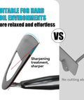 Heavy Duty Garden Hoe With Pre Sharpened Blade And 57 Inch Fiberglass Handle vs regular hoe, highlighting sharper blade.
