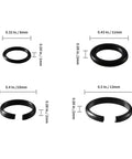 Heavy Duty Impact Retaining Ring Clip And O Ring Kit With Anvil Installation Tool For 1/2 And 3/8 Inch Impact Wrenches with sizing details.