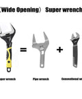Comparison of 10 Inch Adjustable Wrench With Ultra Thin Jaw And Wide Opening Up To 50mm, super wrench vs pipe and conventional wrench