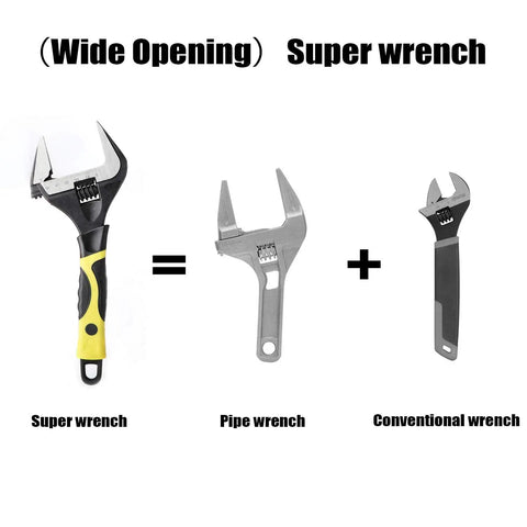 Comparison of 10 Inch Adjustable Wrench With Ultra Thin Jaw And Wide Opening Up To 50mm, super wrench vs pipe and conventional wrench