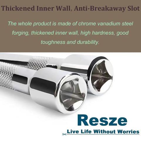 Close-up of the thickened inner wall of the 3 Piece Socket Extension Bar Set With 1/2 Inch Drive Chrome Vanadium Steel Impact Extensions.