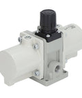 Front view of Gas Booster Pump for Pneumatic Systems and Air Compressors, easy install and durable cylinder for reliable pressurizing.