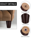 Eight Pieces 3 Inch Round Solid Wood Furniture Legs With M8 T Nuts Beefy Durable Couch Sofa Chair Replacement for Armchair Cabinet Dresser or Home DIY Projects Brown Finish shown in detail