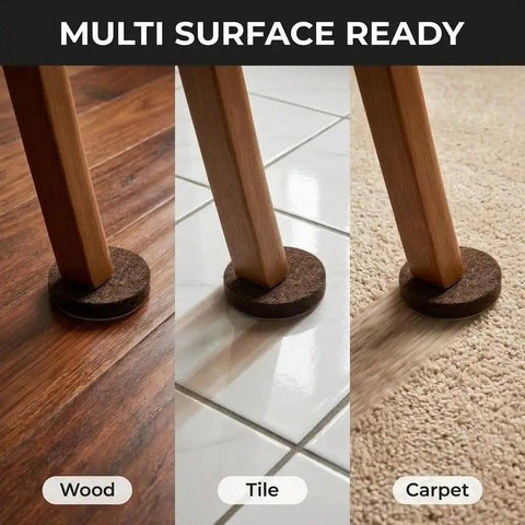 40 Pack Ultra Thick Brown Felt Pads For Small Furniture Legs And Chair Bases Grips Like Crazy Self Adhesive Floor Protectors on wood, tile, and carpet.