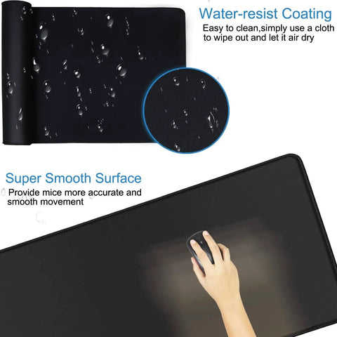 Extra Large Gaming Mouse Pad With Stitched Edges, Premium Microfiber Surface, Waterproof Non Slip Desk Mat 31.5 By 11.8 Inches