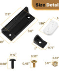 Door Tune Up Kit For Arrow Shed Sliding Doors DK100 A Replacement Parts size specifications, showing 2 handles, 4 guides, 4 slides, screws, and nuts.