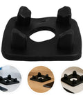 Two Pack Rubber Centering Pads Replacement For Blenders And Food Processors, Non Slip Vibration Dampening Feet For Noise Reduction, Easy To Clean Bottom Pads, Fits Soymilk Machines And Household Blenders. black rubber pad with four feet, top view